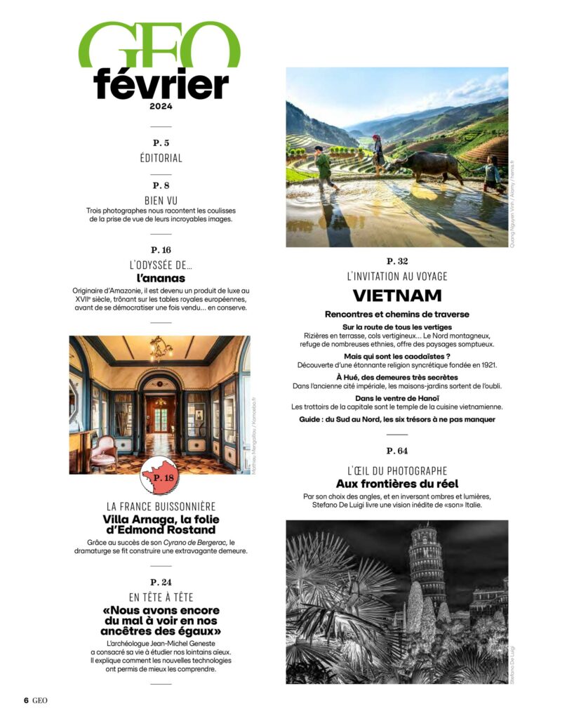 Sommaire du magazine GEO février 2024