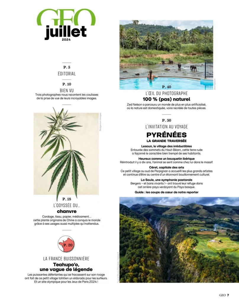 Sommaire du magazine GEO juillet 2024