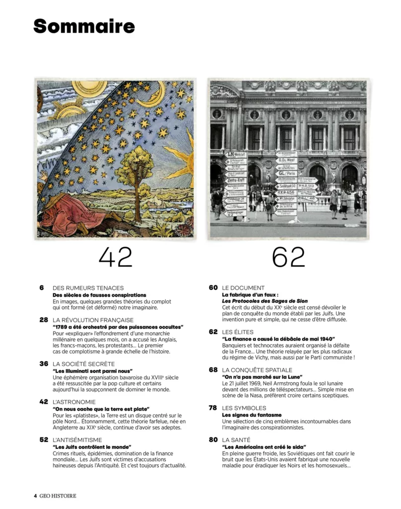 Sommaire du magazine GEO Histoire juillet – août 2024