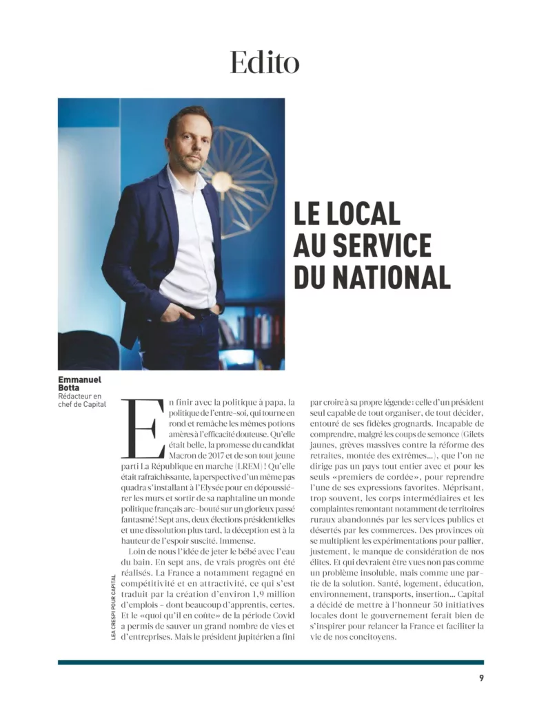 Éditorial du magazine Capital novembre 2024