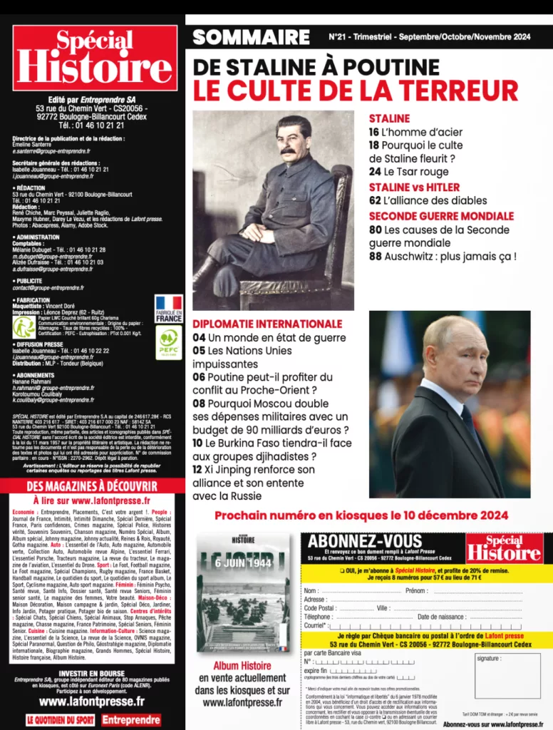 Sommaire du magazine Spécial histoire n°21