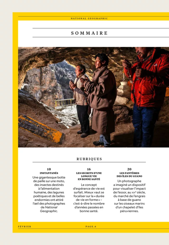 Sommaire du magazine National Geographic février 2025