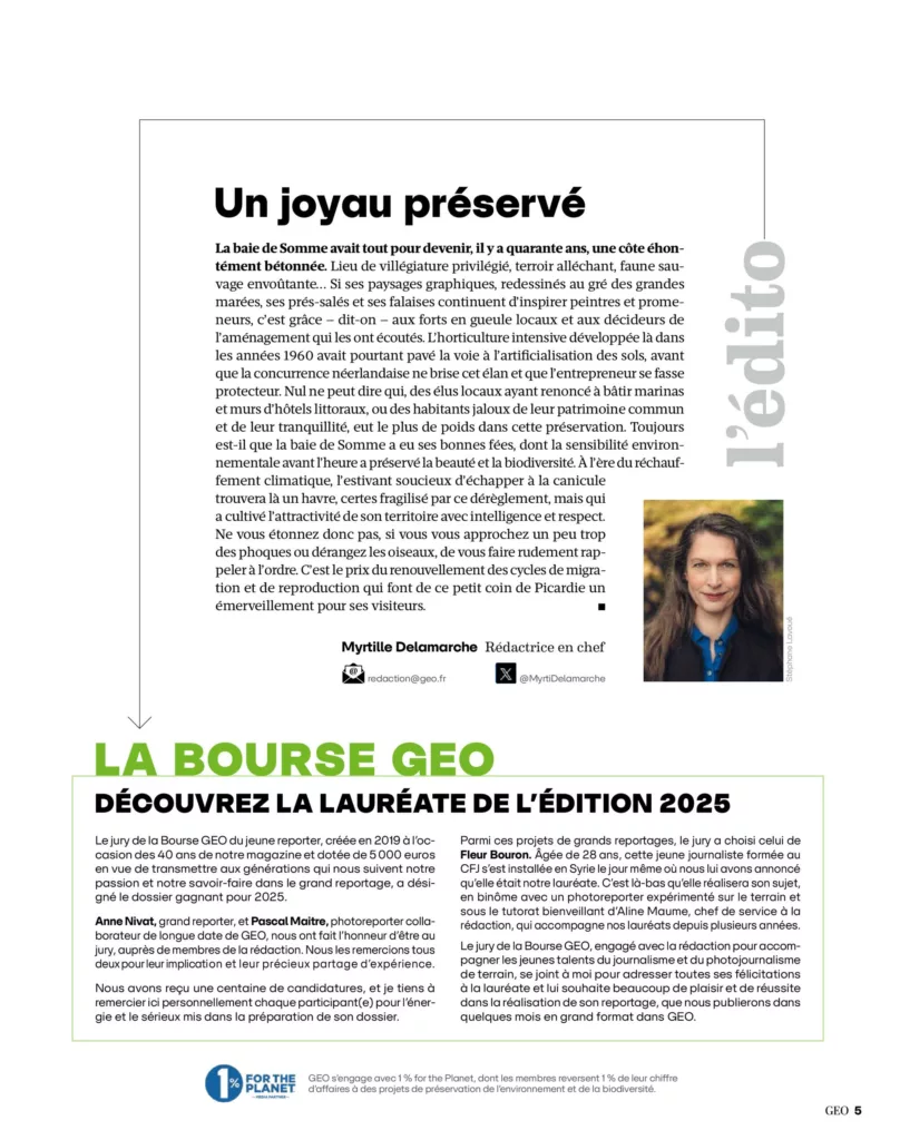 Éditorial du magazine GEO avril 2025