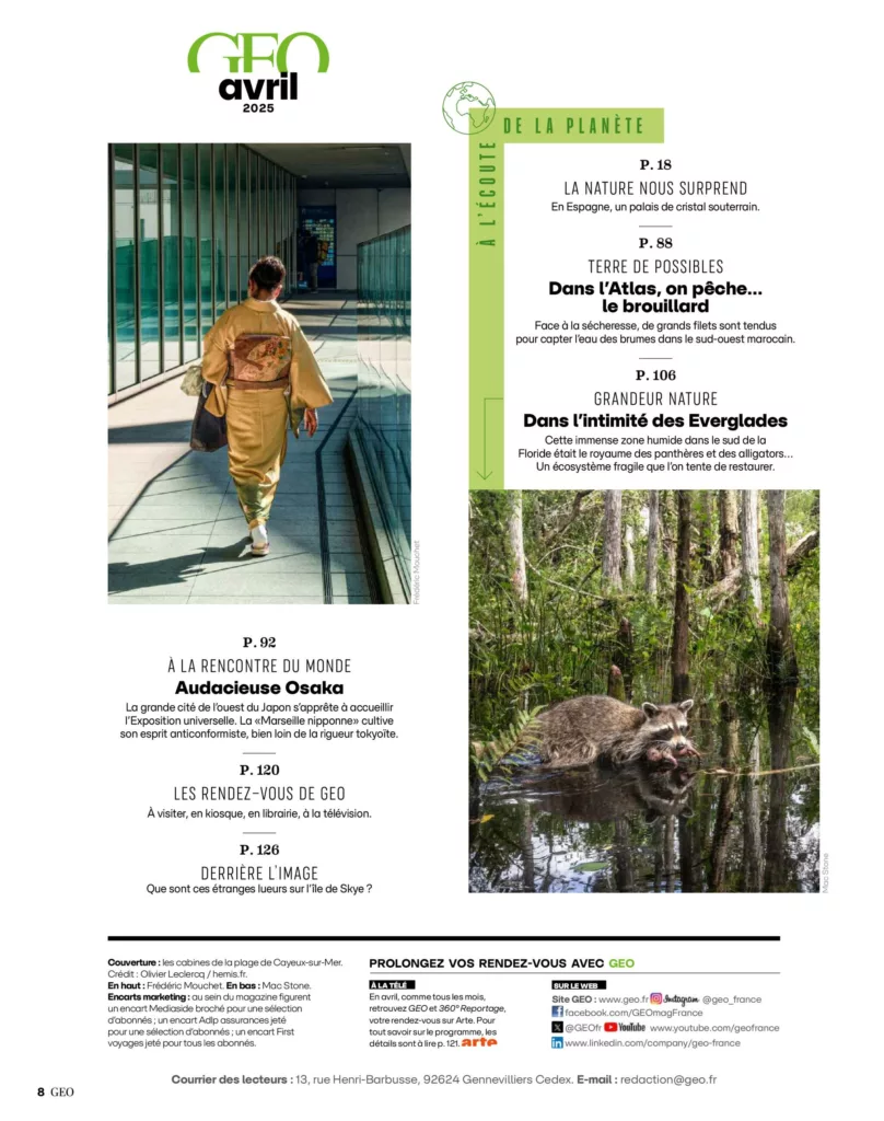 Sommaire du magazine GEO avril 2025