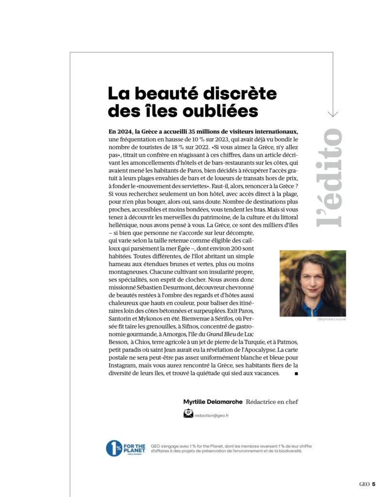 Éditorial du magazine GEO juin 2025