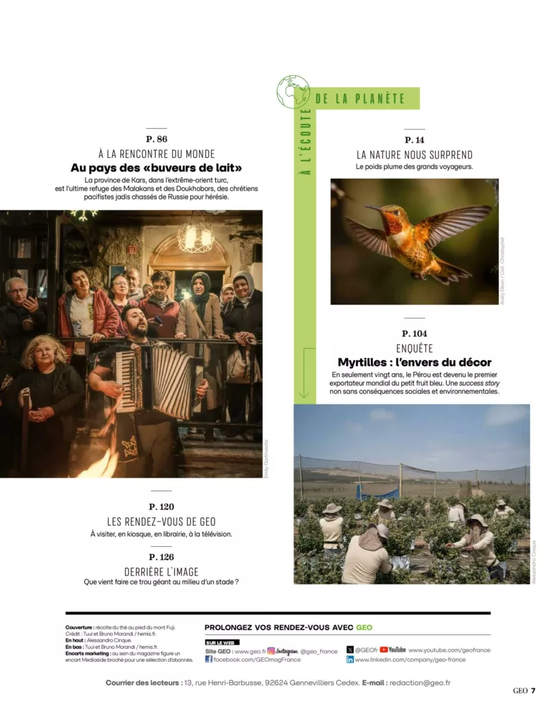 Sommaire du magazine GEO mai 2025