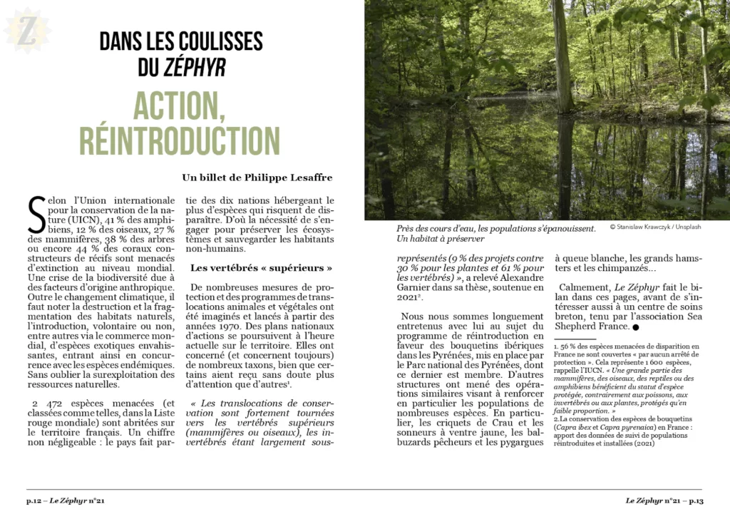 Éditorial du magazine Le Zéphyr printemps 2025