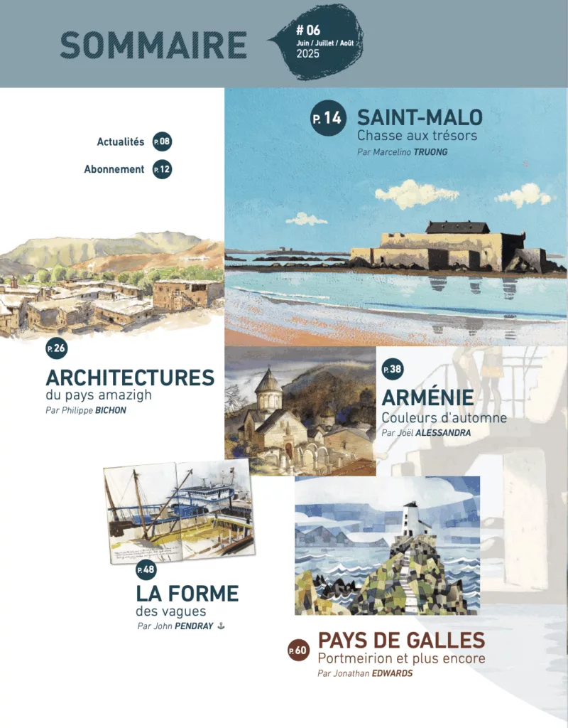 Sommaire du magazine Carnets d’ailleurs juin – août 2025