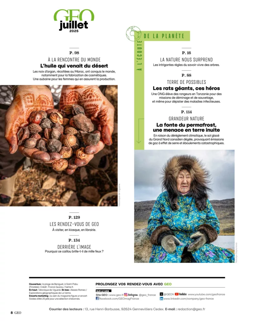 Sommaire du magazine GEO juillet 2025