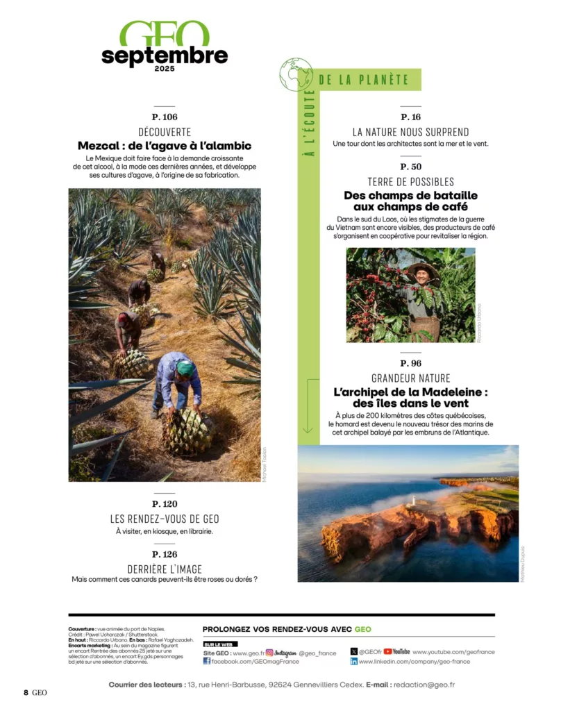 Sommaire du magazine GEO septembre 2025