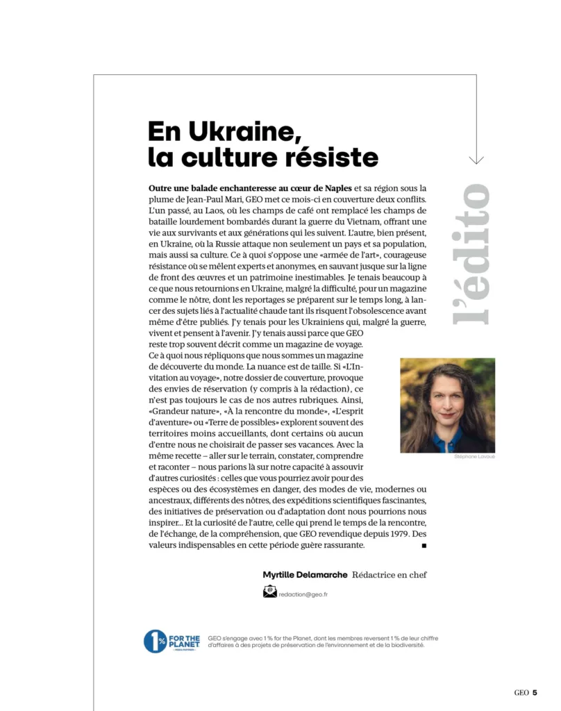 Éditorial du magazine GEO septembre 2025