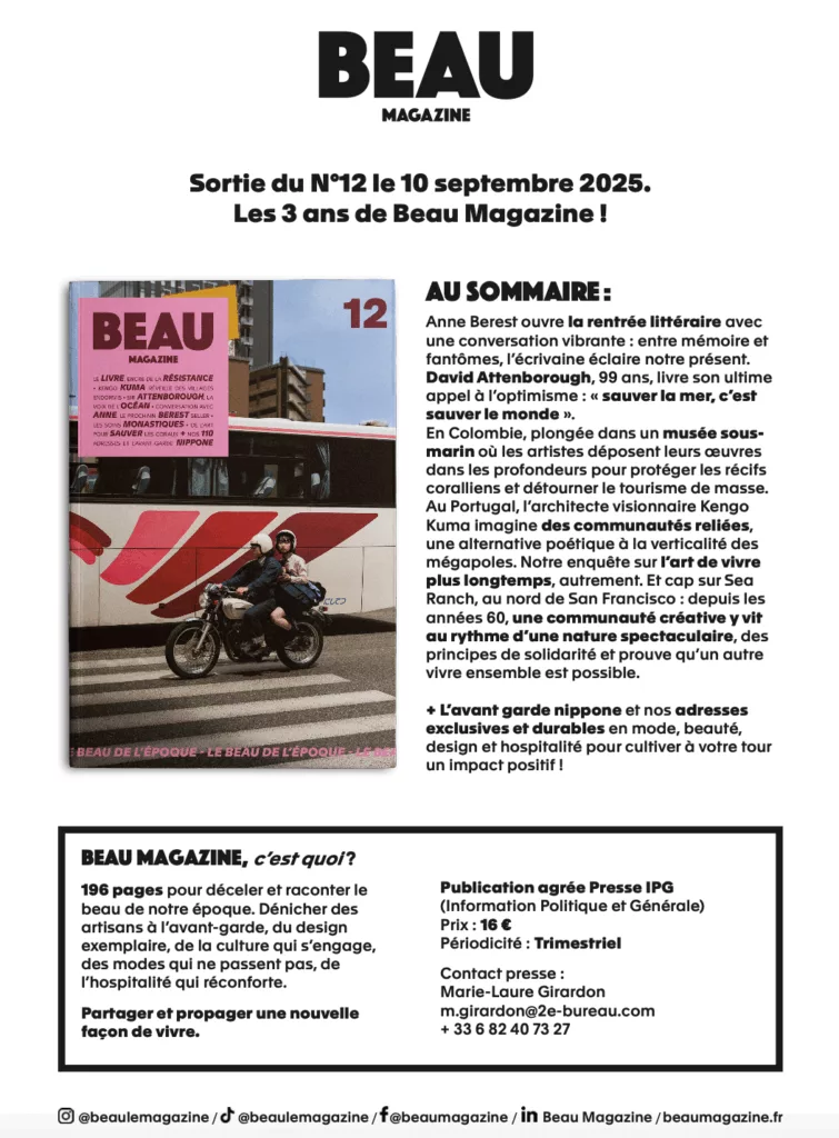 Sommaire du magazine Beau magazine automne 2025