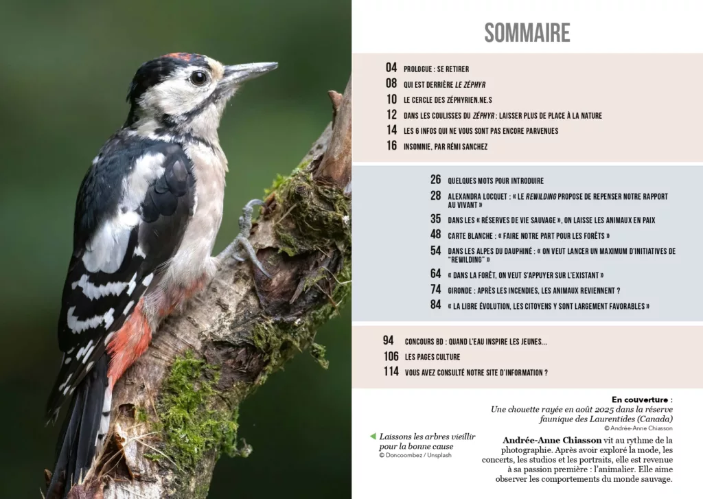 Sommaire du magazine Le Zéphyr automne 2025