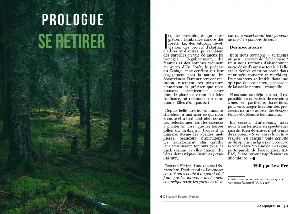 Éditorial du magazine Le Zéphyr automne 2025