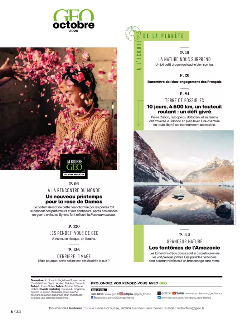 Sommaire du magazine GEO octobre 2025