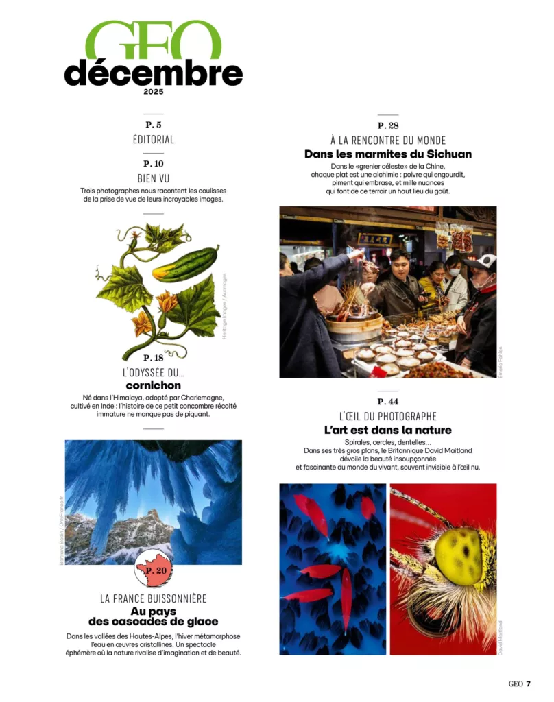 Sommaire du magazine GEO décembre 2025