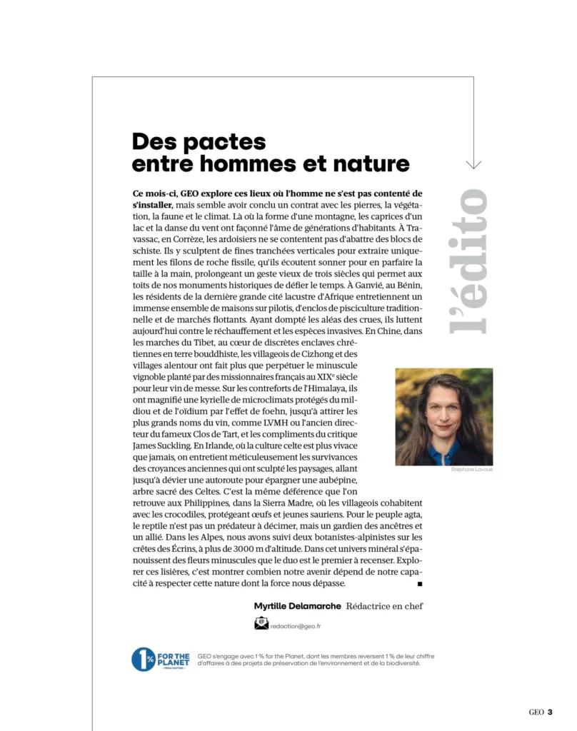 Éditorial du magazine GEO avril 2026