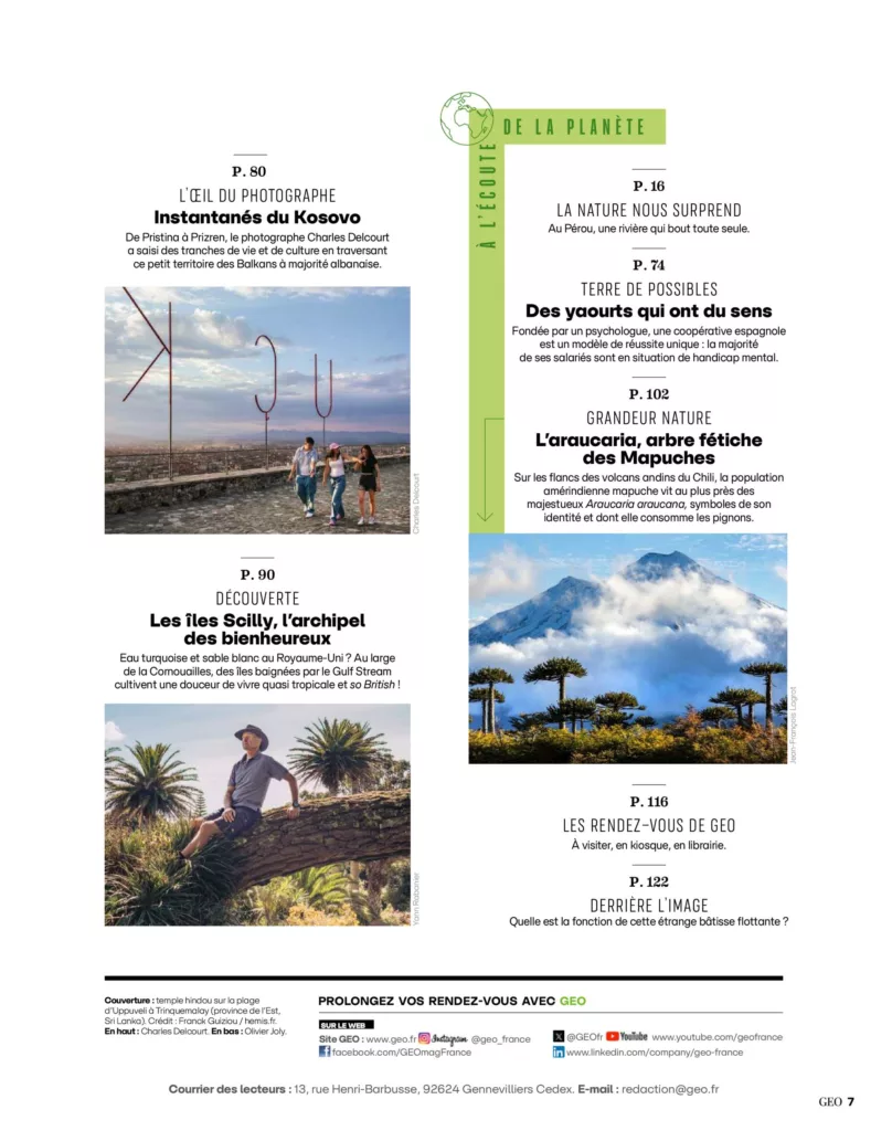Sommaire du magazine GEO mars 2026