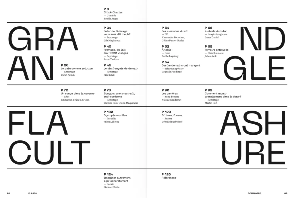 Sommaire du magazine Flaash hiver 2025