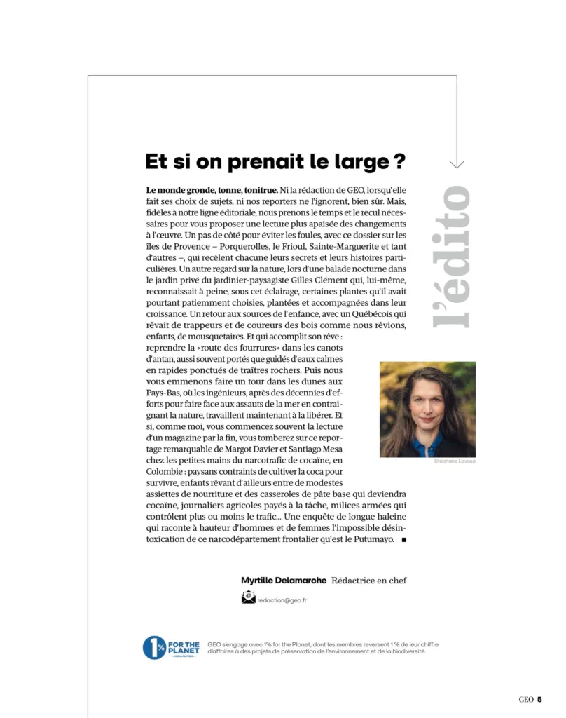Éditorial du magazine GEO mai 2026